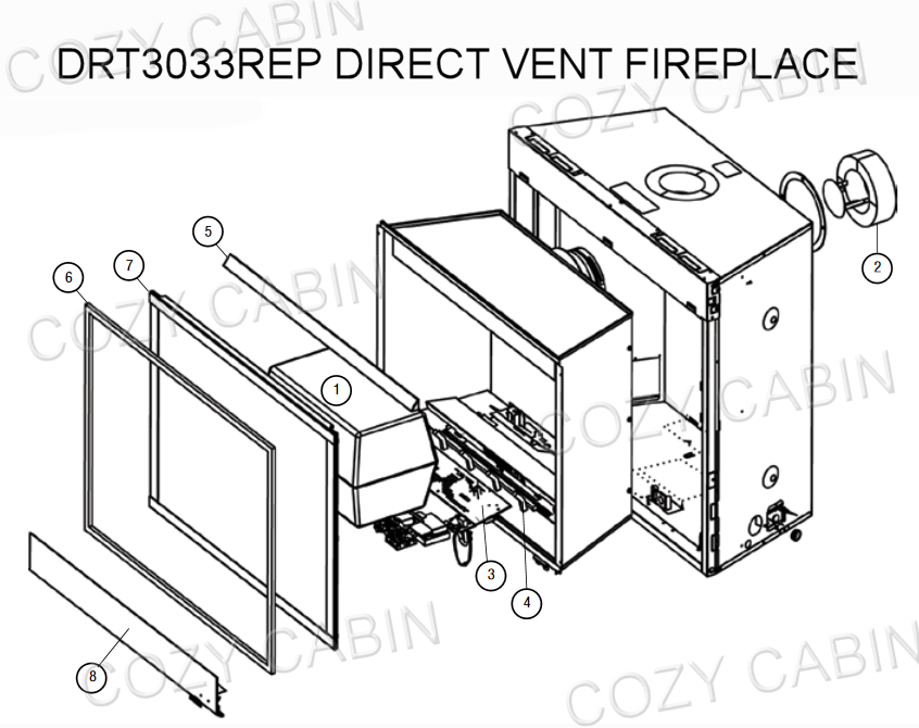 Superior DRT 3000 Series Rear Direct Vent Electronic Control LP Gas Fireplace  (DRT3033REP) #DRT3033REP